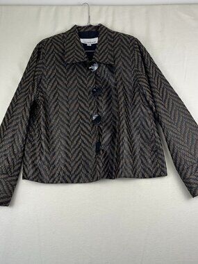 Caroline Rose Vintage 90s Blazer Size S Black Bronze Metallic
